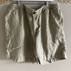 Caribbean Mens’ 100% Linen Bermuda Shorts Vacation Beach Tan Khaki 44